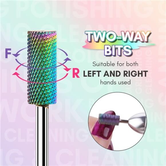 Makartt Nail Drill Bits Set, 10Pcs Tungsten Carbide, Remove Acrylic - Picture 3 of 7